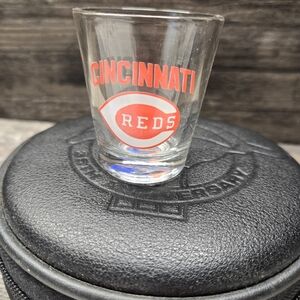 Vintage Cincinnati Reds Traditional Style/Size Clear  Logo Shot Glass